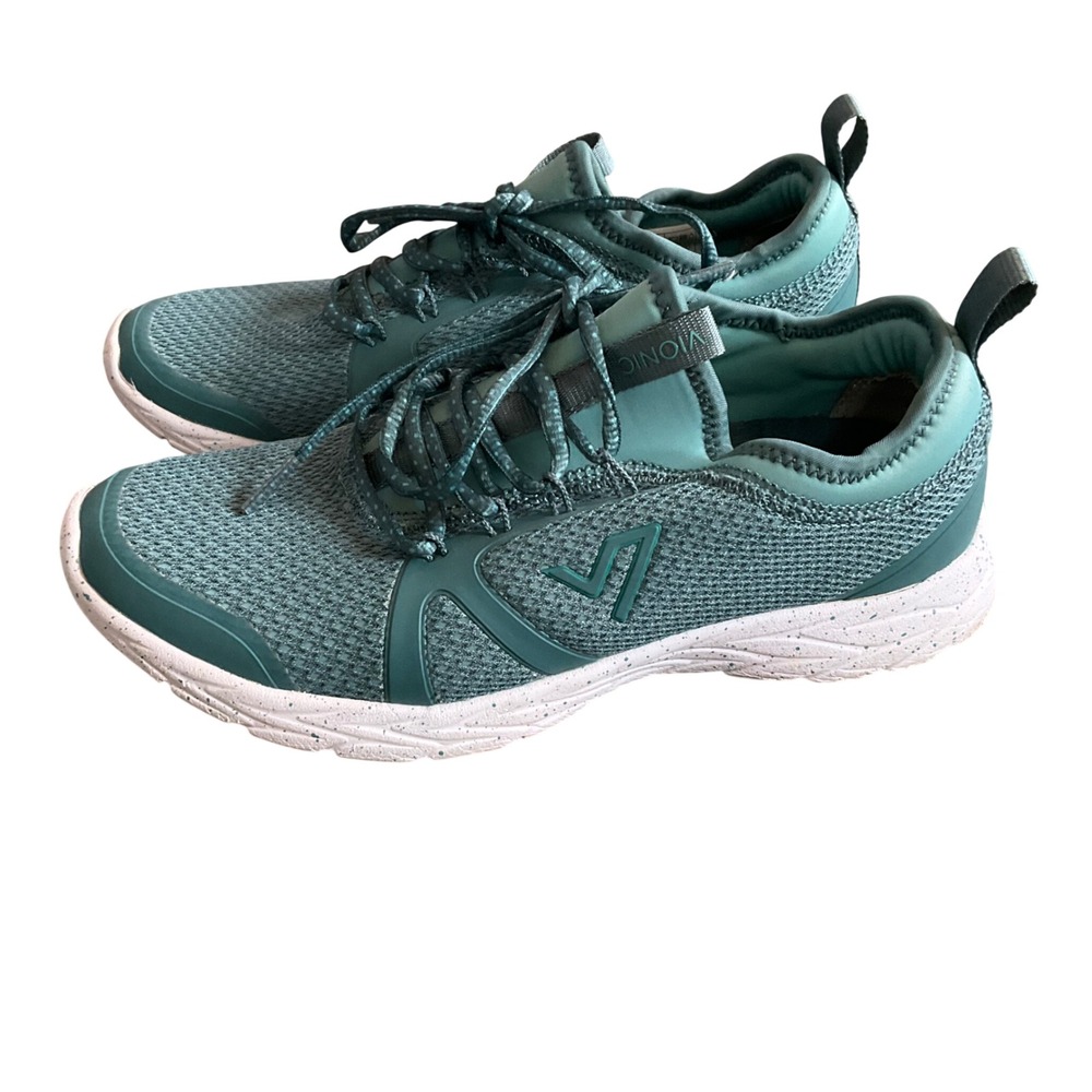 Vionic Alma Sneaker Women 8 Wide Teal Active Walking Orthotic Shoes Breathable